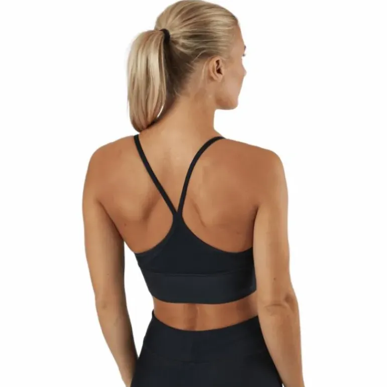 Dri-FIT Indy Women's Light-Support Padded Longline Sports Bra BLACK/WHITE