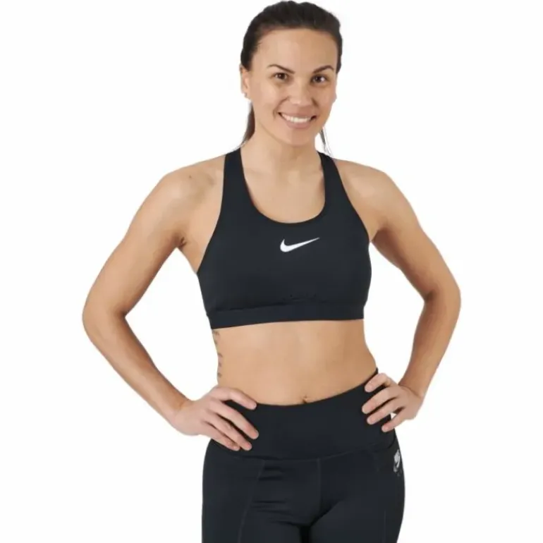 Dri-FIT Swoosh Women's High-Support Non-Padded Adjustable Sports Bra BLACK/BLACK/DK SMOKE GREY/WHITE