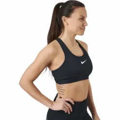 Dri-FIT Swoosh Women's High-Support Non-Padded Adjustable Sports Bra BLACK/BLACK/DK SMOKE GREY/WHITE