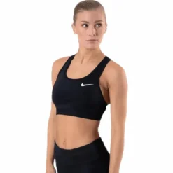 Dri-FIT Swoosh Women's Medium-Support Non-Padded Sports Bra BLACK/BLACK/WHITE