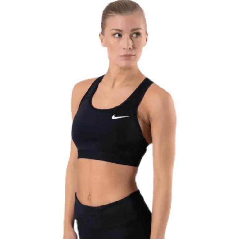 Dri-FIT Swoosh Women's Medium-Support Non-Padded Sports Bra BLACK/BLACK/WHITE