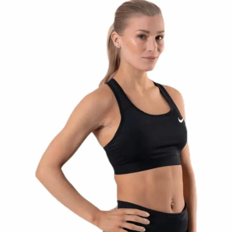 Dri-FIT Swoosh Women's Medium-Support Non-Padded Sports Bra BLACK/BLACK/WHITE