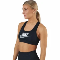Dri-FIT Swoosh Women's Medium-Support Graphic Sports Bra BLACK/WHITE/PARTICLE GREY