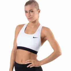 Dri-FIT Swoosh Women's Medium-Support Non-Padded Sports Bra WHITE/BLACK/BLACK