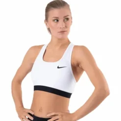 Dri-FIT Swoosh Women's Medium-Support Non-Padded Sports Bra WHITE/BLACK/BLACK