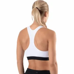 Dri-FIT Swoosh Women's Medium-Support Non-Padded Sports Bra WHITE/BLACK/BLACK