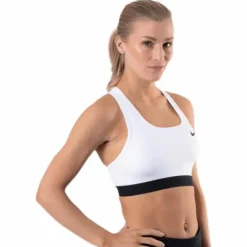 Dri-FIT Swoosh Women's Medium-Support Non-Padded Sports Bra WHITE/BLACK/BLACK