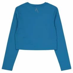 Ella Overlap Long Sleeve Top Blue Coral