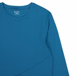 Ella Overlap Long Sleeve Top Blue Coral