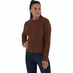 Ellen Ls O-Neck Knit Brown