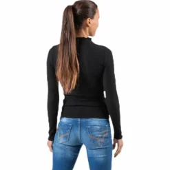Emma L/S High Neck Top Jrs Black