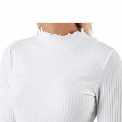 Emma L/S High Neck Top Jrs Beige