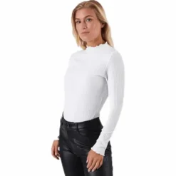 Emma L/S High Neck Top Jrs Beige