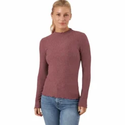 Emma L/s High Neck Top Noos Jr Rose Brown
