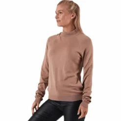Esera Ls High Neck Knit Beige