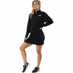 Ess+ Half-Zip Dress Tr Black