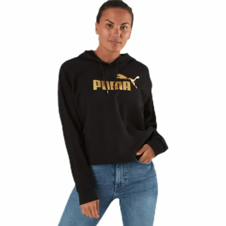 ESS+ Metallic Cropped Hoody TR Black/Gold