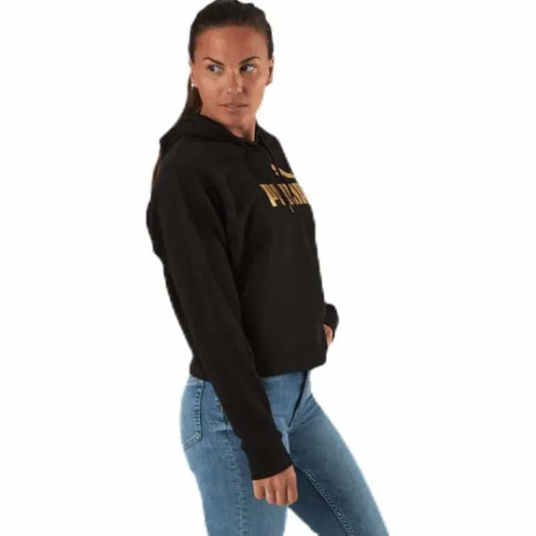 ESS+ Metallic Cropped Hoody TR Black/Gold