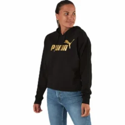 ESS+ Metallic Cropped Hoody TR Black/Gold