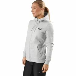 Ess Small Logo Full-zip Hoodie Light Gray Heather