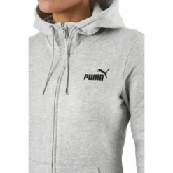 Ess Small Logo Full-zip Hoodie Light Gray Heather