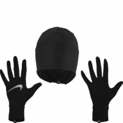 Essential Running Hat And Glove Set W Black