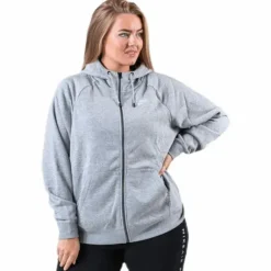Essential Zip Hoodie Plus Grey