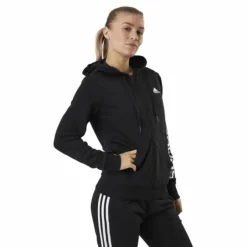 Essentials Full-Zip Hoodie Black / White
