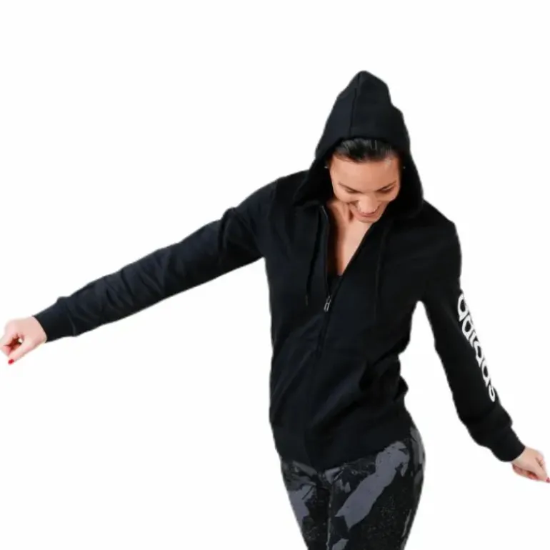 Essentials Linear Full Zip Hoodie Black / White