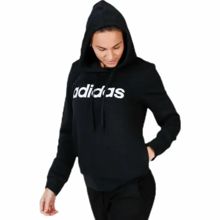 Essentials Linear Over Head Hoodie Black / White