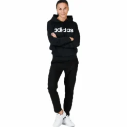 Essentials Linear Over Head Hoodie Black / White