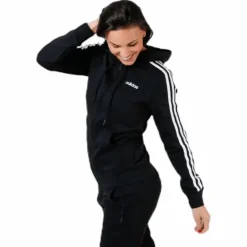 Essentials 3S Full Zip Hoodie Black / White