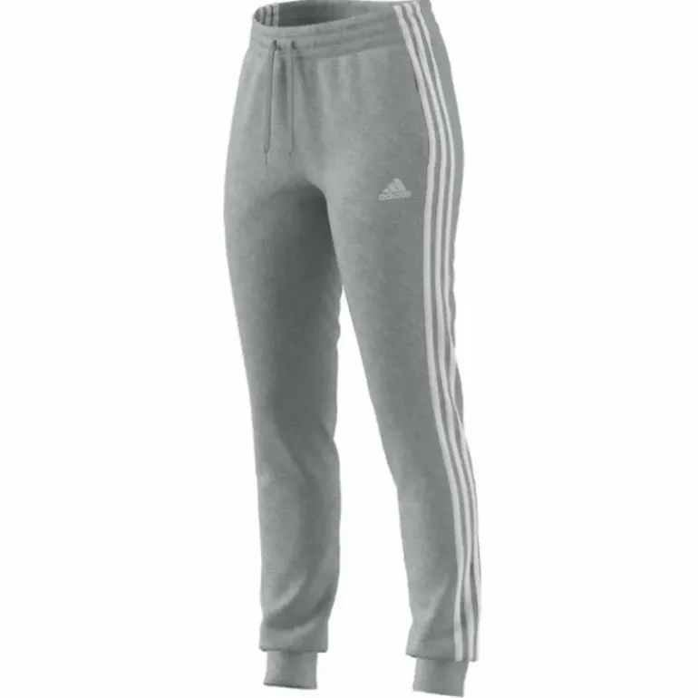 Essentials Single Jersey 3-Stripes Joggers Medium Grey Heather / White