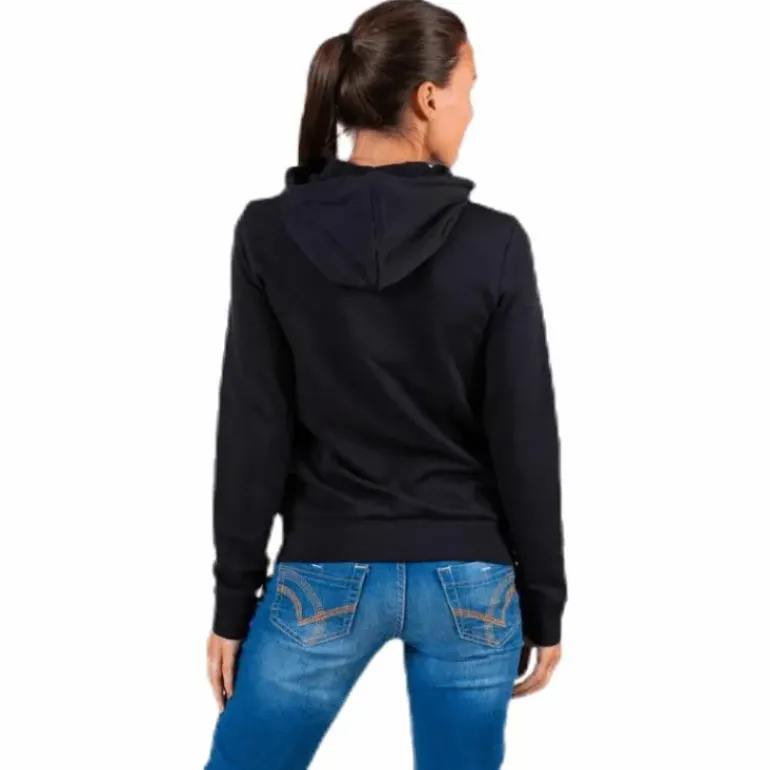 Essentials Solid Full Zip Hoodie Black / White