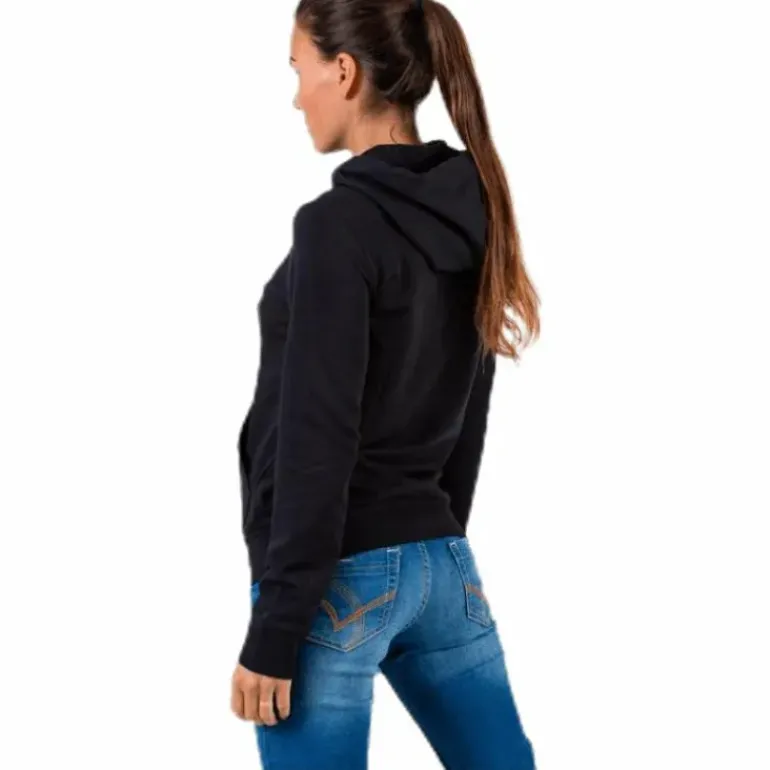 Essentials Solid Full Zip Hoodie Black / White