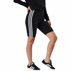 Essentials 3-Stripes Bike Shorts Black / White