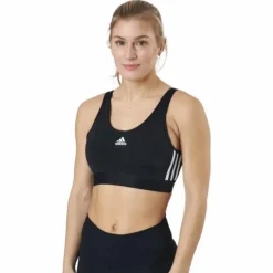 Essentials 3-Stripes Crop Top With Removable Pads Black / White