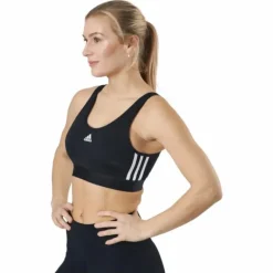 Essentials 3-Stripes Crop Top With Removable Pads Black / White