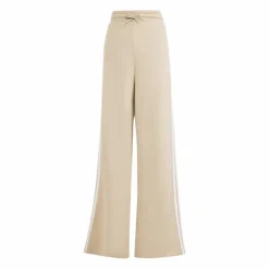Essentials 3-Stripes Fleece Wide Joggers Beige