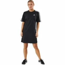 Essentials 3-Stripes Single Jersey Boyfriend Tee Dress Black