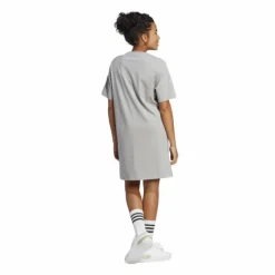 Essentials 3-Stripes Single Jersey Boyfriend Tee Dress Medium Grey Heather / White