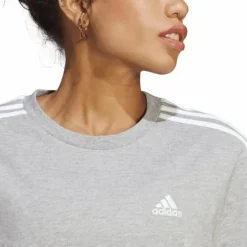 Essentials 3-Stripes Single Jersey Boyfriend Tee Dress Medium Grey Heather / White