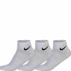 Everyday Cushioned Training Ankle Socks (3 Pairs) WHITE/BLACK