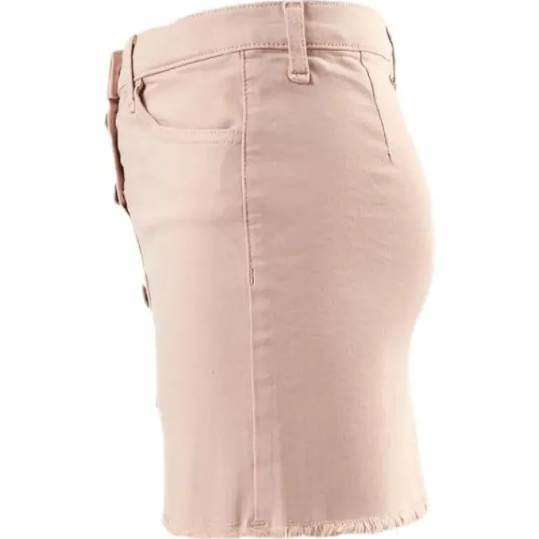 Farrah Color Button Skirt Pink