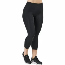 Fast Women's Mid-Rise Crop Running Leggings BLACK/REFLECTIVE SILV