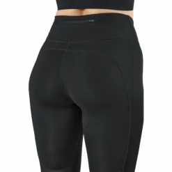Fast Women's Mid-Rise Crop Running Leggings BLACK/REFLECTIVE SILV