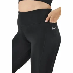 Fast Women's Mid-Rise Crop Running Leggings BLACK/REFLECTIVE SILV