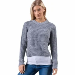 Fiona L/S Pullover Knt Grey