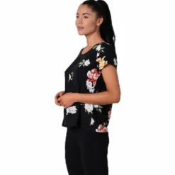 First One Ss Aop Top Black