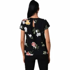 First One Ss Aop Top Black
